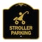 Signmission Reserved Stroller Parking W/ Graphic, Black & Gold Aluminum Sign, 18" x 18", BG-1818-22985 A-DES-BG-1818-22985 - alternate 1
